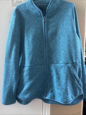 Jockey Men’s Teal Blue Full-Zip Heathered Fleece Jacket